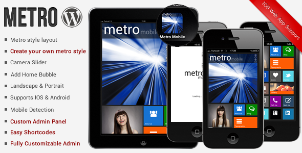 Metro Mobile Premium WordPress Mobile Template