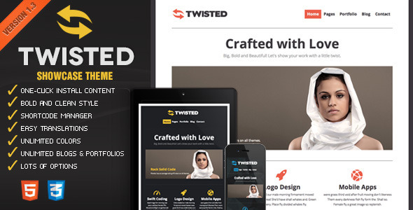 Twisted – Showcase WordPress Theme