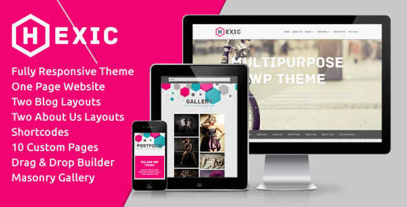Hexic – Multipurpose One Page Responsive WP Theme