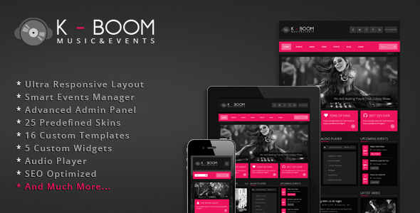 K-BOOM – Events & Music Responsive WordPress Theme