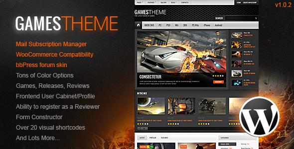 GamesTheme Premium WordPress Theme