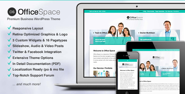 Office Space: Responsive Business WordPress Theme