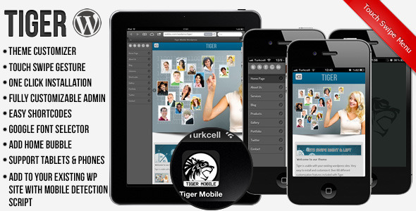 Tiger Mobile Template WordPress Version
