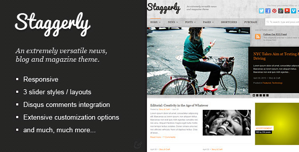 Staggerly – Responsive News, Magazine & Blog Theme