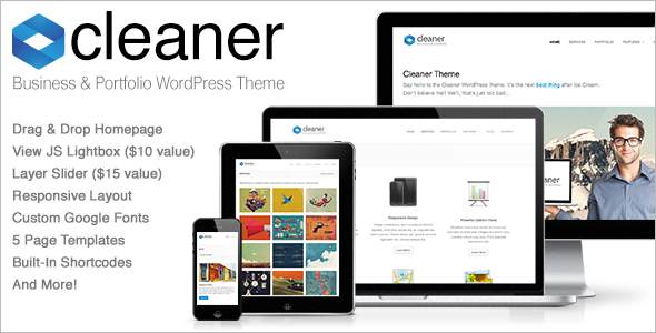 Cleaner Business & Portfolio WordPress Theme
