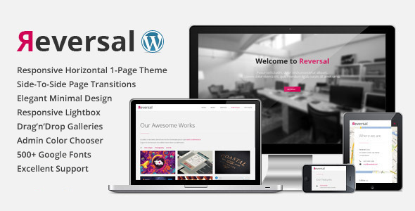 Reversal – Horizontal One Page WordPress Theme