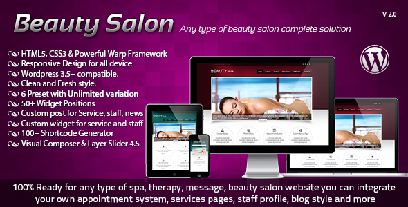 Beauty Salon Responsive WordPress Template