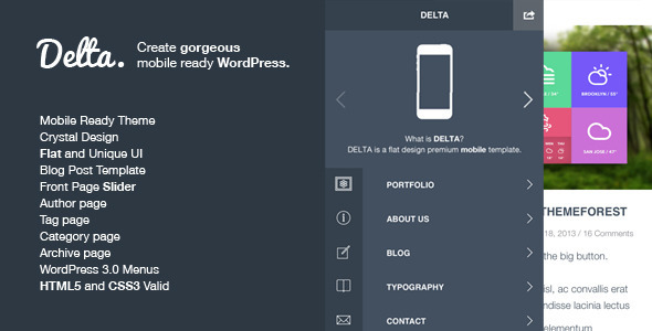 Delta – Flat Designed WP Mobile Theme
