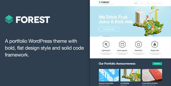 Forest – A flat and Bold portfolio WordPress theme
