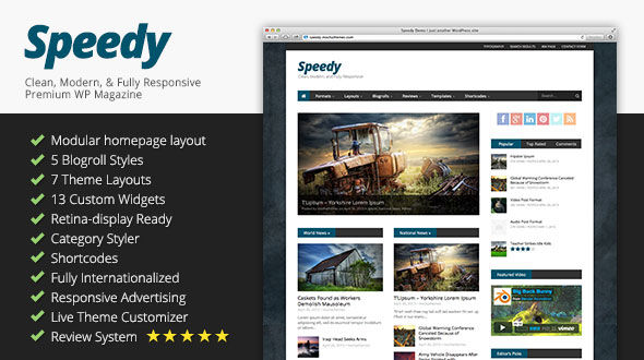 Speedy: Clean, Modern, Responsive Multipurpose Premium WordPress Theme