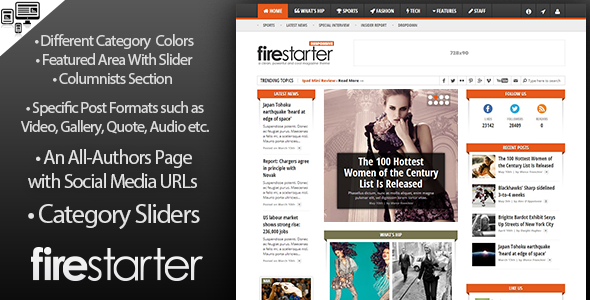 Firestarter: Advanced Magazine / News WP Them
