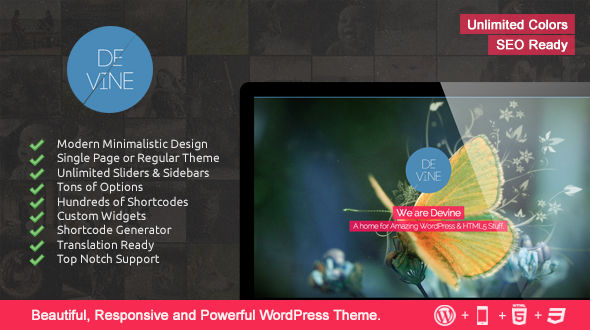 Devine – Responsive One Page WP Theme