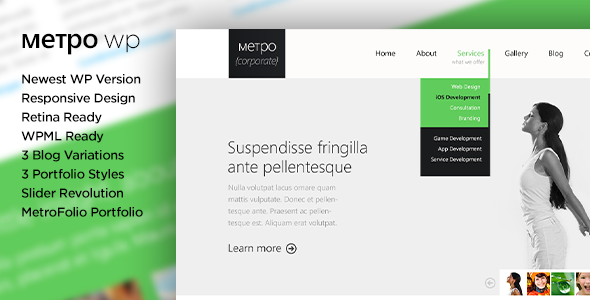 Metpo – Modern Responsive Retina WordPress Theme