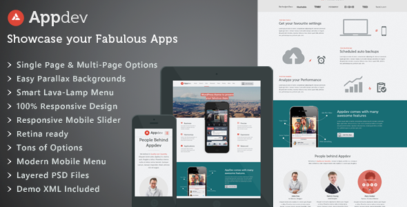 Appdev – Mobile App Showcase WordPress Theme