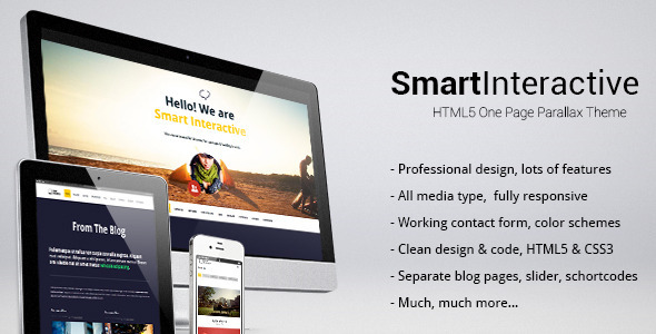 Smart Interactive HTML5 one page creative parallax