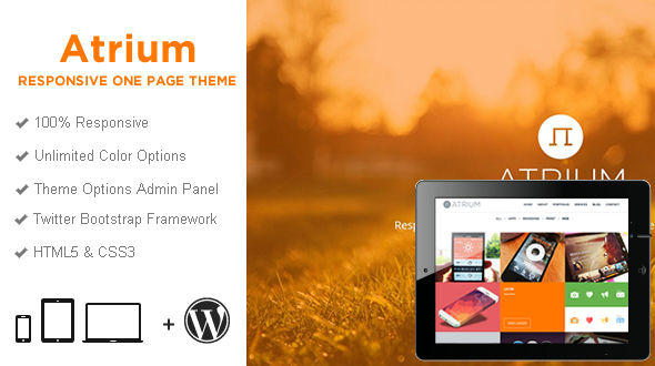 Atrium One Page Parallax WordPress Theme