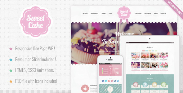 Sweet Cake – Responsive WordPress Theme