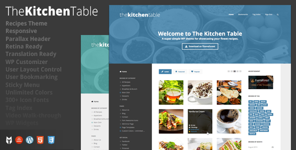The Kitchen Table: Responsive Recipes WP Theme