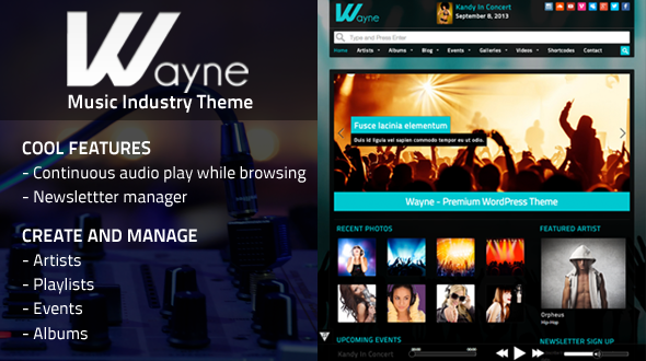Wayne – Music WordPress Theme