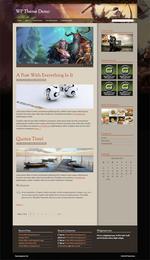World of Warcraft New WordPress Theme