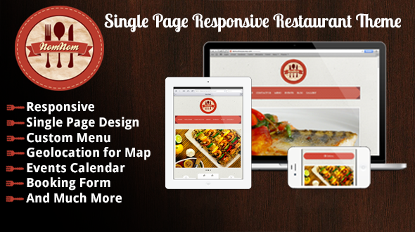 Nomnom Single Page Responsive Restaurant Theme