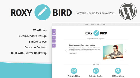 Copywriter Portfolio WordPress Theme – Roxy Bird