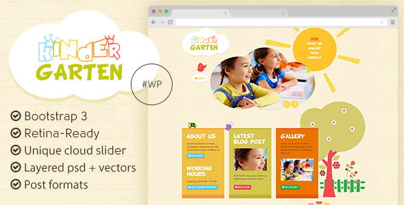 Kindergarten – Bootstrap 3 WordPress Theme