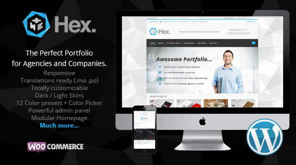 Hex. Responsive Business Portfolio WordPress Theme