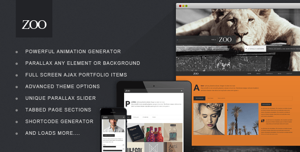 Zoo – Responsive One Page Parallax Theme