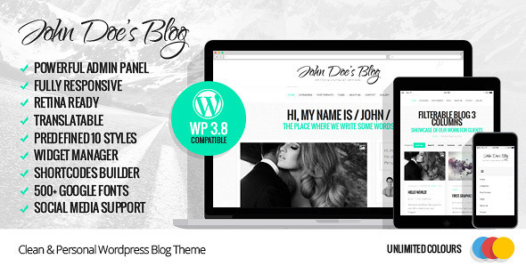 John Doe’s Blog – Clean WordPress Blog Theme