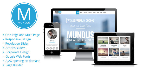 Mundus – A Business One Page WordPress Theme
