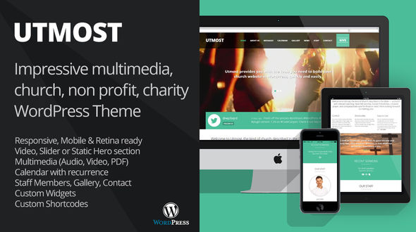 Utmost – Multimedia Church Non Profit Charity WordPress Theme