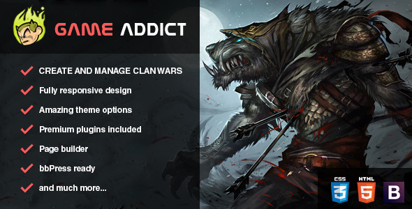 Game Addict – Clan War Gaming Theme
