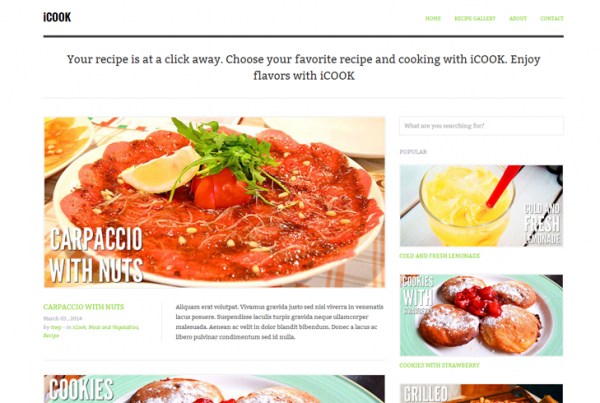 iCook is a Food/Recipe WordPress Theme