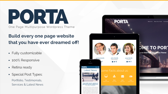 Porta – One Page Responsive Multipurpose WordPress Theme