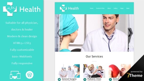 Health – WordPress Theme for Clinics, Doctors and Physicians