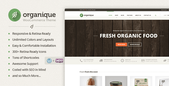 Organique – WordPress Theme For Healthy Food Shop