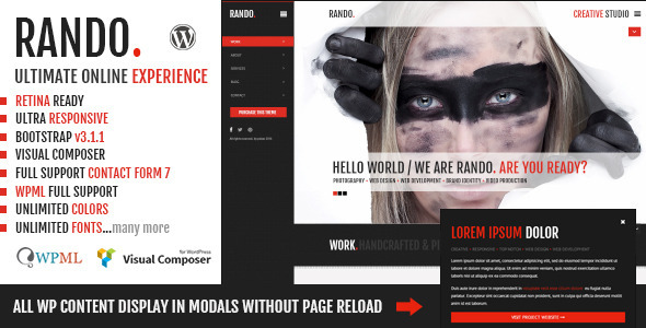 Rando | One Page Ajax Based Creative WP Theme