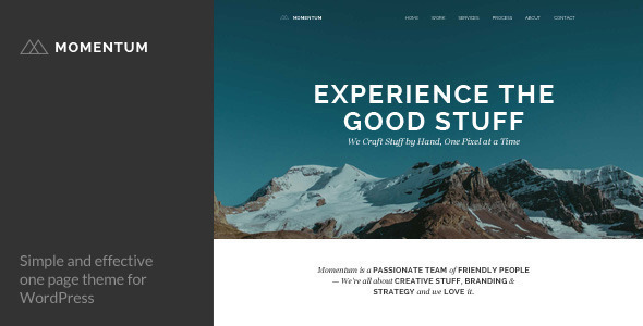 Momentum – Simple Creative One Page Theme