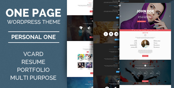 Personal One – OnePage / VCard / WordPress Theme