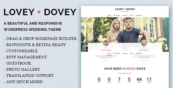 Lovey Dovey – Responsive WordPress Wedding Theme