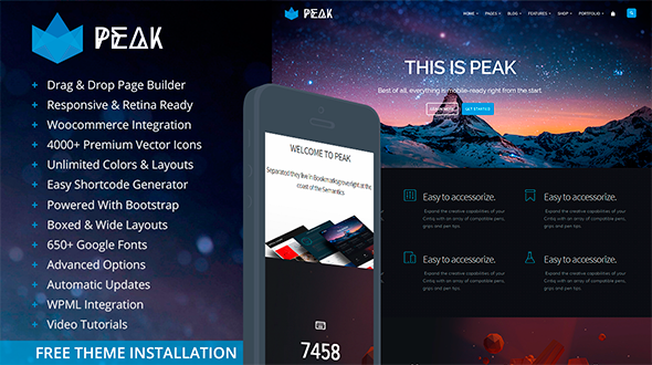 Peak – Royal MultiPurpose Retina WordPress Theme