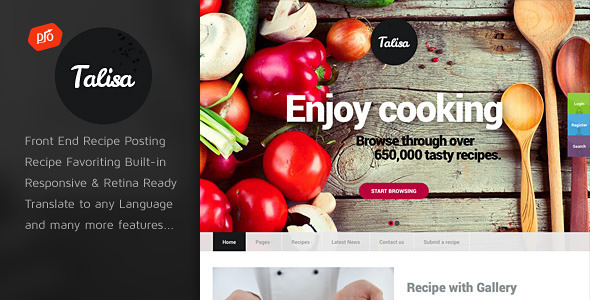 Talisa – Food Recipes WordPress Theme