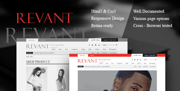 Revant magazine WordPress theme